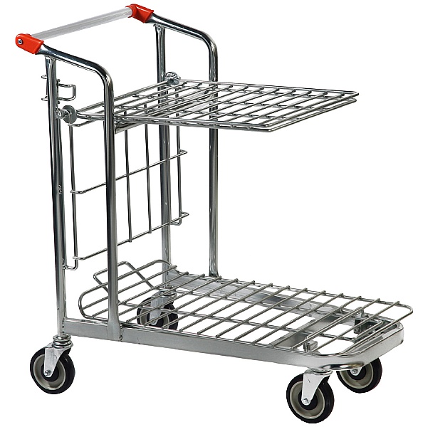 Nestable Stock Trolley With Folding Shelf