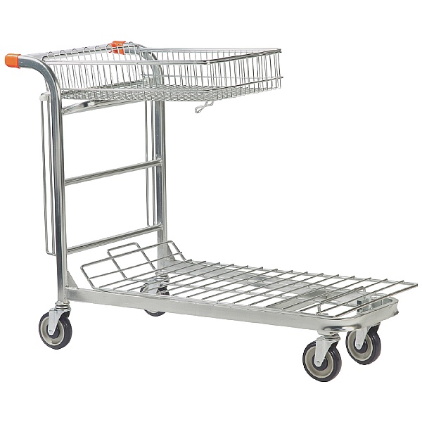 Nestable Stock Trolley With Folding Basket