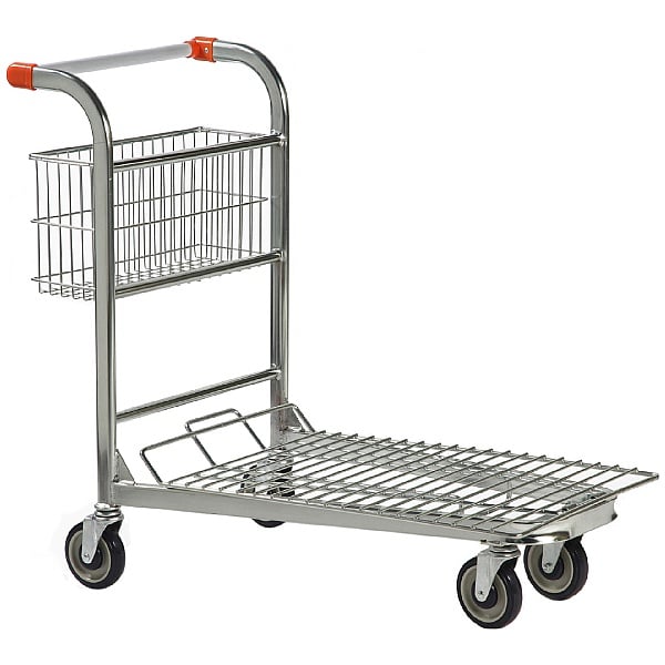 Nestable Stock Trolley With Fixed Basket
