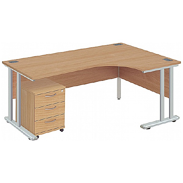 Commerce II Deluxe Ergonomic Office Desks With Mob