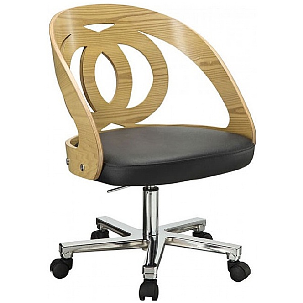 Spectrum Oak Real Wood Veneer Office Chair Occasional Chairs