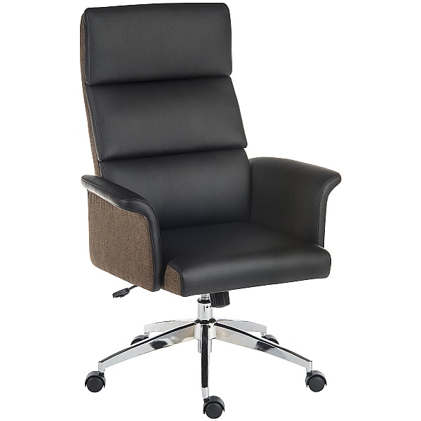 Elegance High Back Leather Look Executive Chair Black