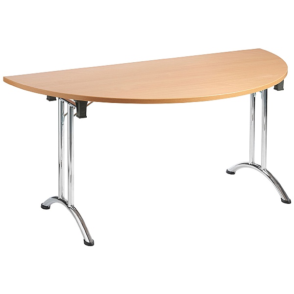 NEXT DAY Unite Semi Circular Chrome Folding Tables