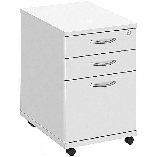 Commerce II White Under Desk High Mobile Pedestal