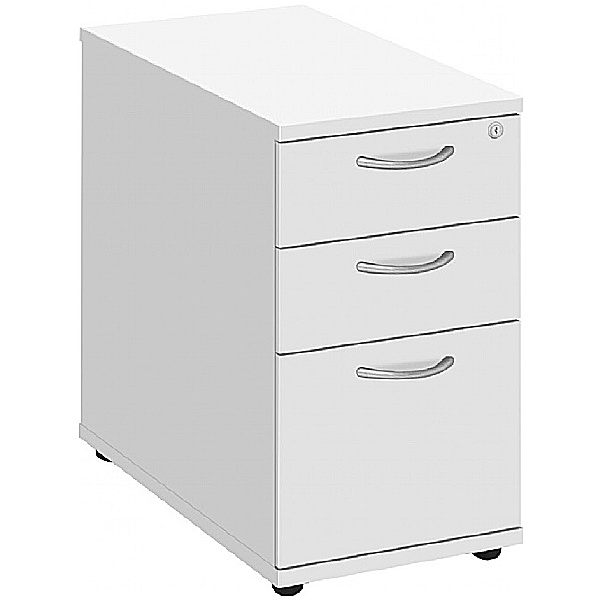 Commerce II White Desk High Pedestals