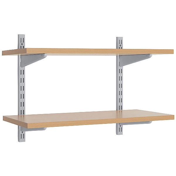 Office Wall Mounted Shelving Kit in Silver Office Shelving
