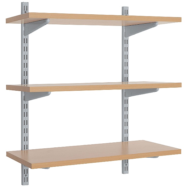 Office Wall Mounted Shelving Kit in Silver Office Shelving