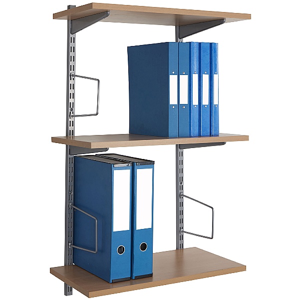Wall Mounted Shelving With Bookends, Office Wall Shelving