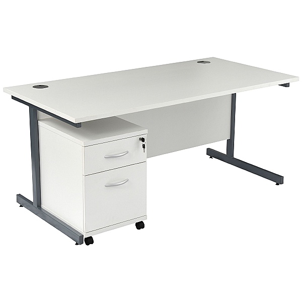 NEXT DAY Karbon K1 Rectangular Cantilever Office Desks with Under Desk