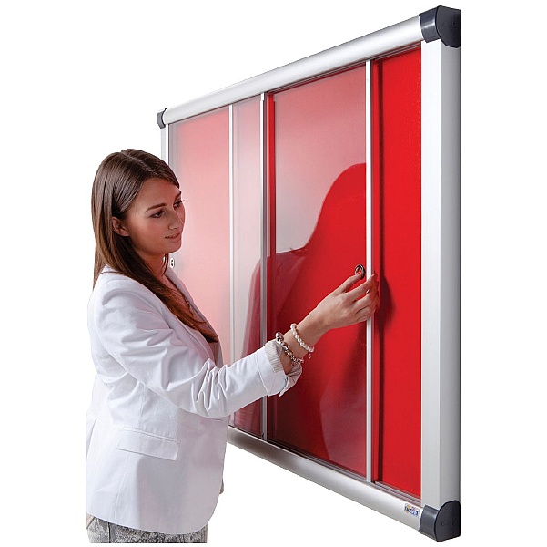 Eco-Sound Acrylic Sliding Door Tamperproof Blazemaster Noticeboards