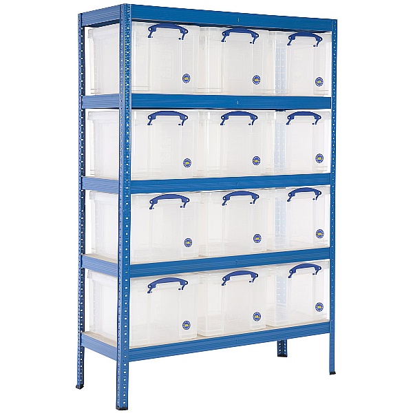 Industrial Shelving Bay With 12 x 35 Litre Really Useful Boxes