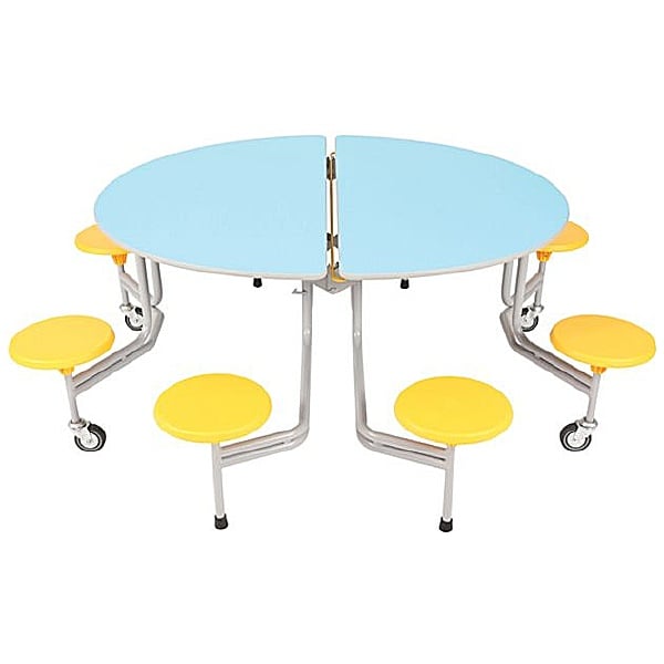Oval Graduate 8 Seat Folding Dining Units With Stools