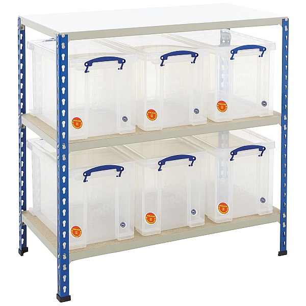 BiG340 Shelving Bay With 6 x 24 Litre Really Useful Boxes