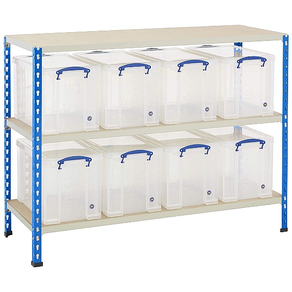 BiG340 Shelving Bay With 8 x 24 Litre Really Useful Boxes Archive