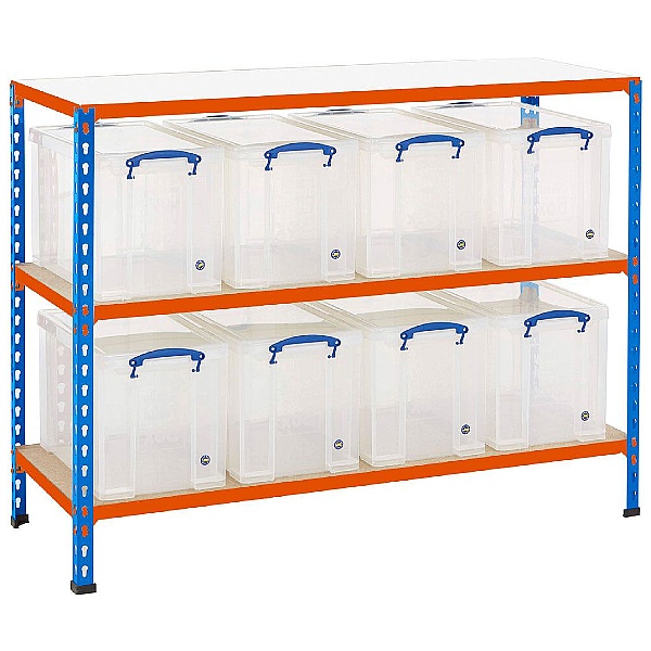 BiG340 Shelving Bay With 8 x 24 Litre Really Useful Boxes