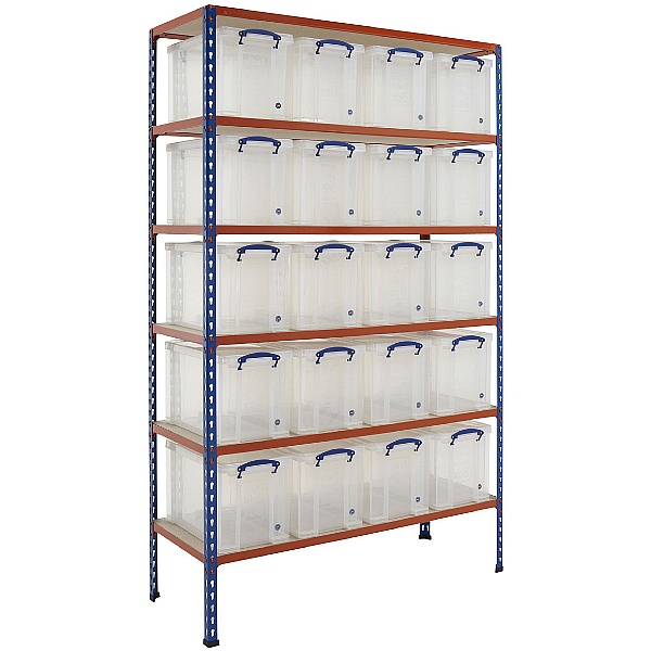 BiG340 Shelving Bay With 20 x 24 Litre Really Useful Boxes