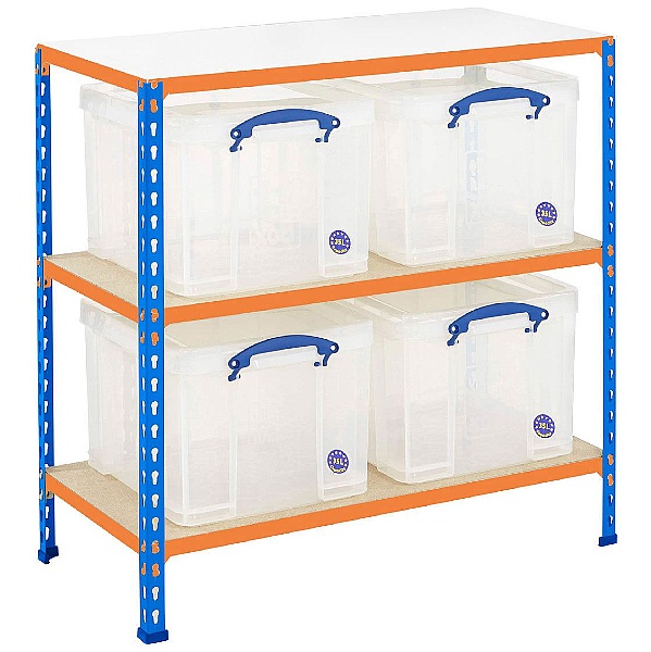 BiG340 Shelving Bay With 4 x 35 Litre Really Useful Boxes