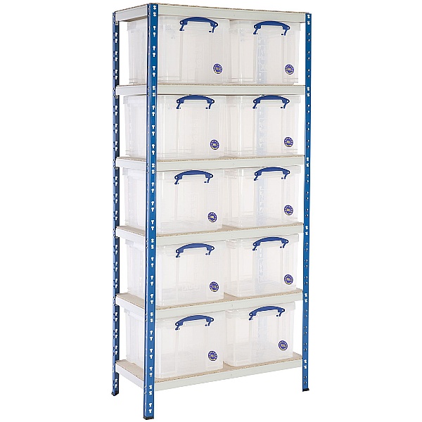 BiG340 Shelving Bay With 10 x 35 litre Really Useful Boxes