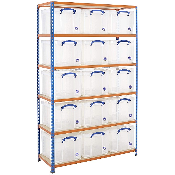 BiG340 Shelving Bay With 15 x 35 Litre Really Useful Boxes