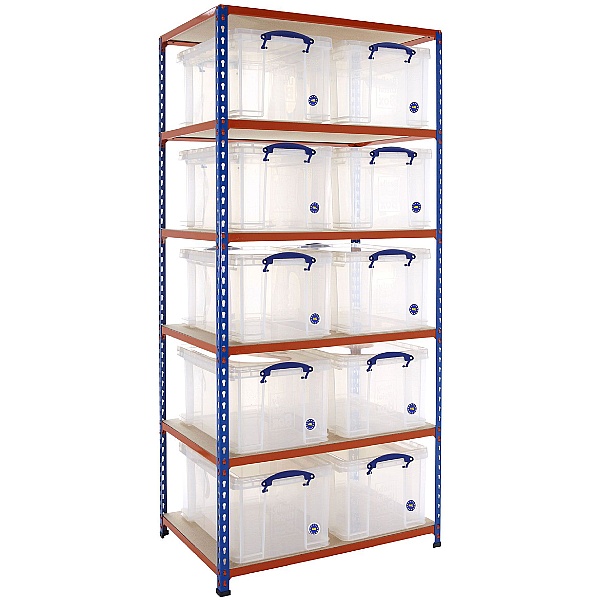 BiG340 Shelving Bay With 10 x 48 litre Really Useful Boxes