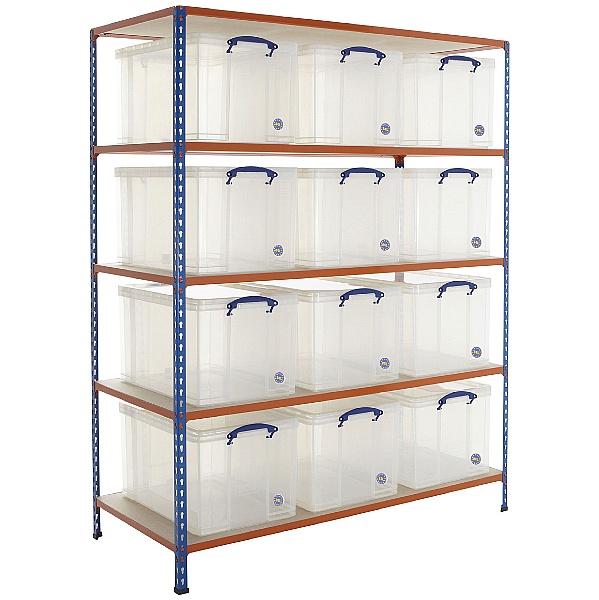 BiG340 Shelving Bay With 12 x 84 Litre Really Useful Boxes