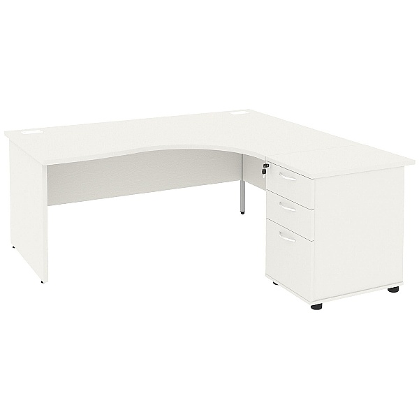 Special Offer - Next Day Vogue White Panel End Combi Desks