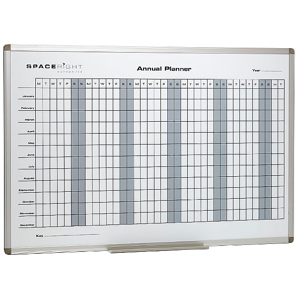 Annual Planner Marked Magnetic Whiteboard