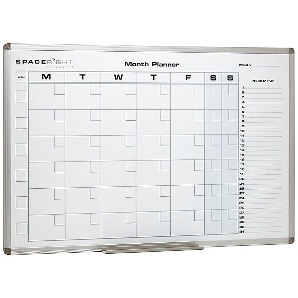 Monthly Planner Marked Magnetic Whiteboard