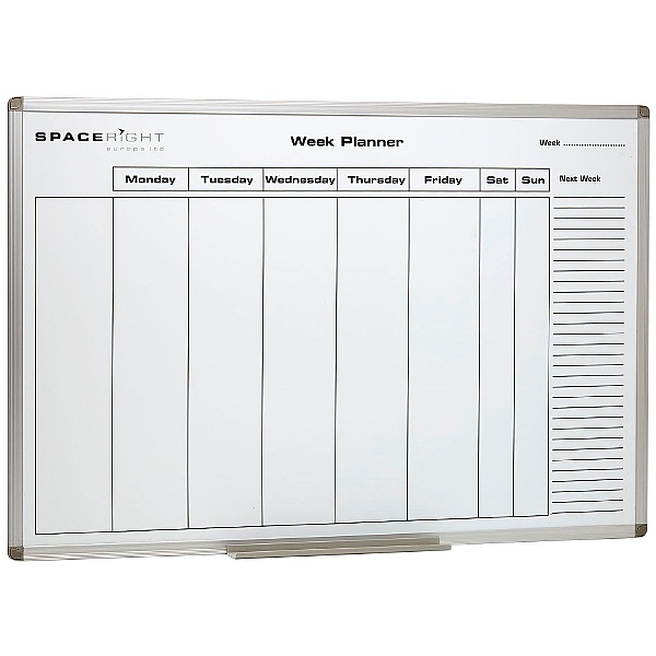 Weekly Planner Marked Magnetic Whiteboard