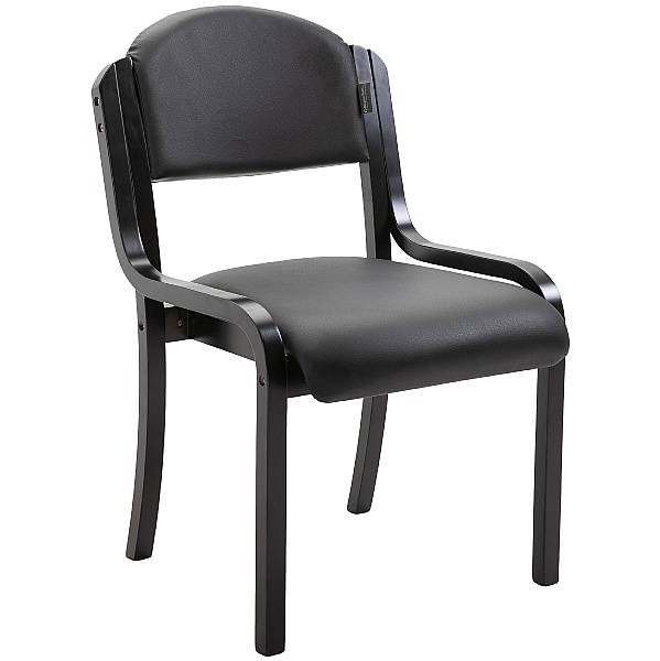 Devonshire Black Frame Vinyl Stacking Chair