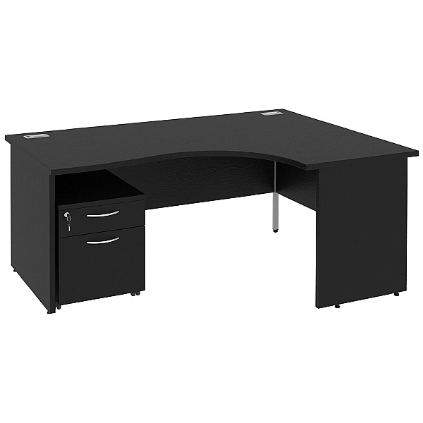 Next Day Eclipse Black Ergonomic Panel End Desks W