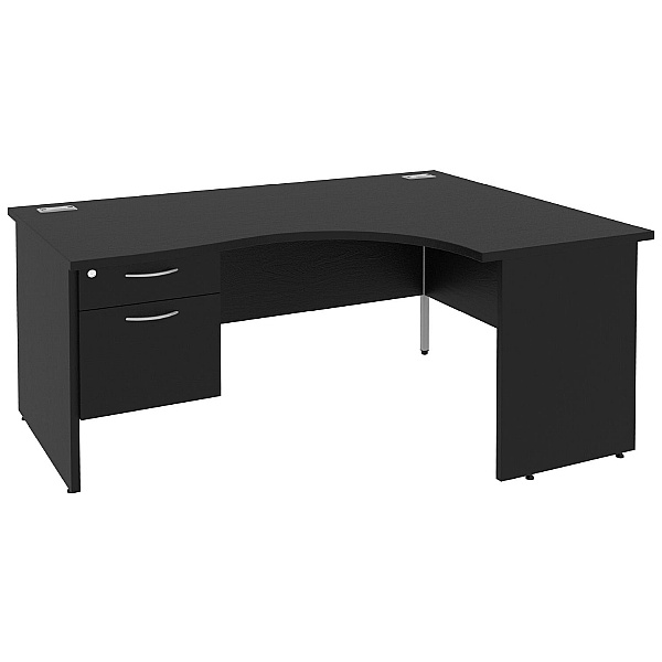 Next Day Eclipse Black Ergonomic Panel End Desks W