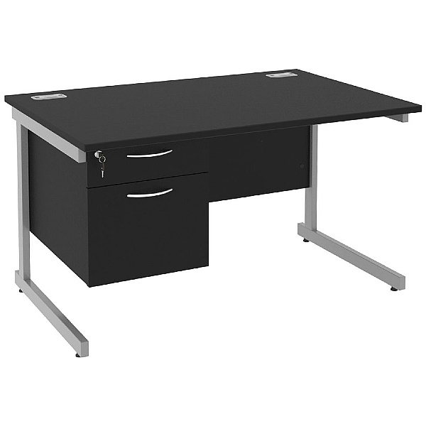 Next Day Eclipse Black Rectangular Cantilever Desk