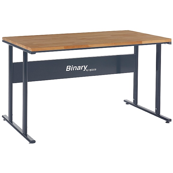 Binary Manual Height Adjustable Workbenches -  Beech Worktop