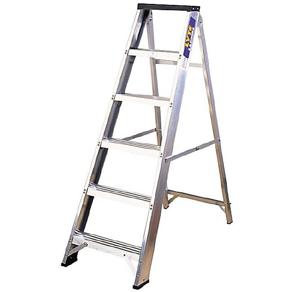 Lyte Industrial Swingback Aluminium Step Ladders