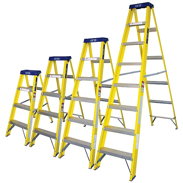 Lyte Heavy Duty Trade Glassfibre Swingback Step Ladders