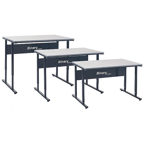 Binary Manual Height Adjustable Workbenches - Laminate Worktop