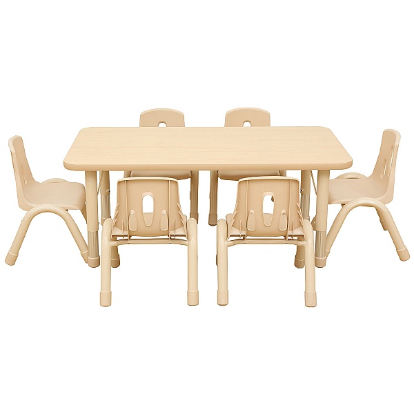 Elegant Rectangular Height Adjustable Classroom Tables