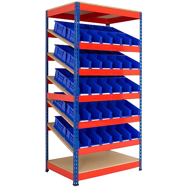 Kanban Inclined Rivet Shelving System and Bin Kits