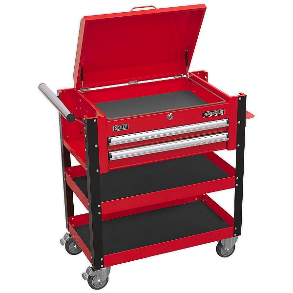 Sealey Heavy Duty Mobile Tool Trolley With Lockable Top Workshop Trolleys