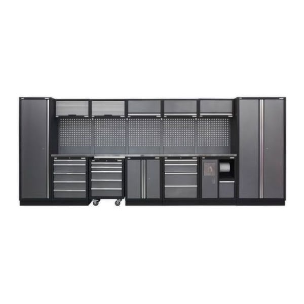 Sealey Superline Pro Modular Storage with Stainless Steel Worktop Package - A