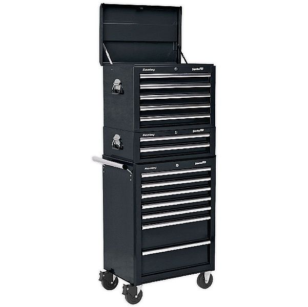 Sealey Topchest, Mid-Box And Rollcab Combination 14 Drawer