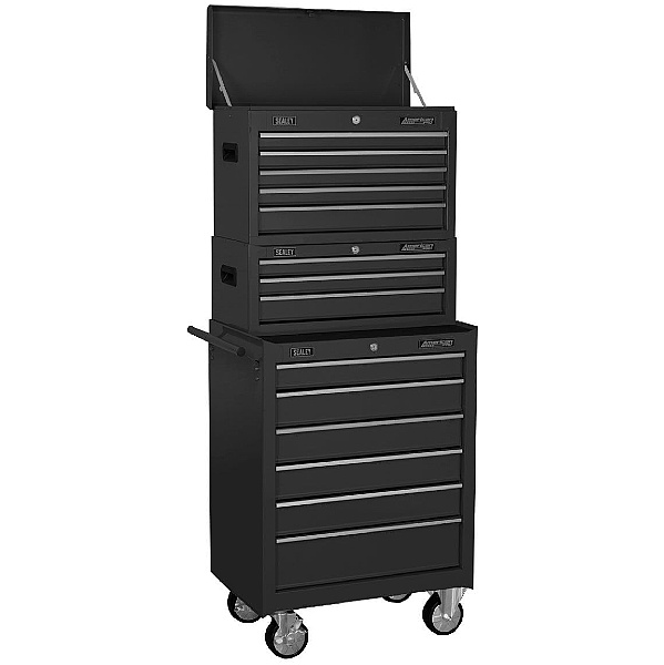 Sealey Topchest, Mid-Box & Rollcab 14 Drawer Stack