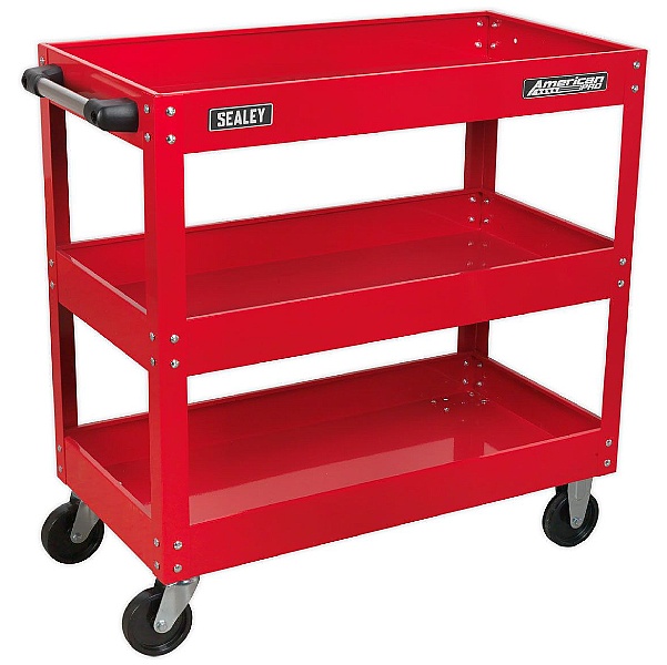 Sealey Heavy Duty Workshop Trolley - 3 Levels - Red