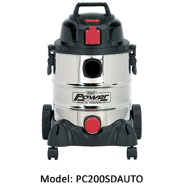 Sealey Stainless Steel Power Clean Wet & Dry Autostart Vacuums