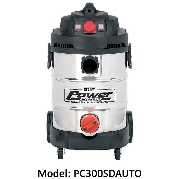 Sealey Stainless Steel Power Clean Wet & Dry Autostart Vacuums