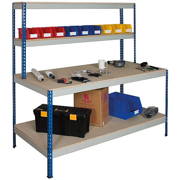 Value Rivet Workstation with Full Lower Shelf