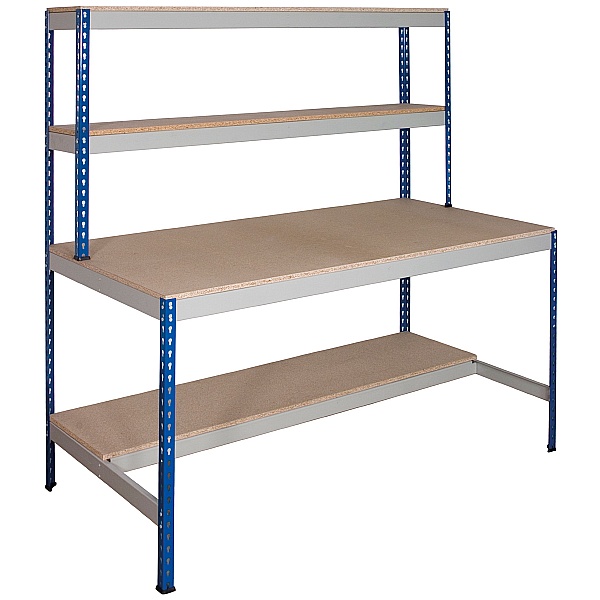 Value Rivet Workstation with Half Lower Shelf