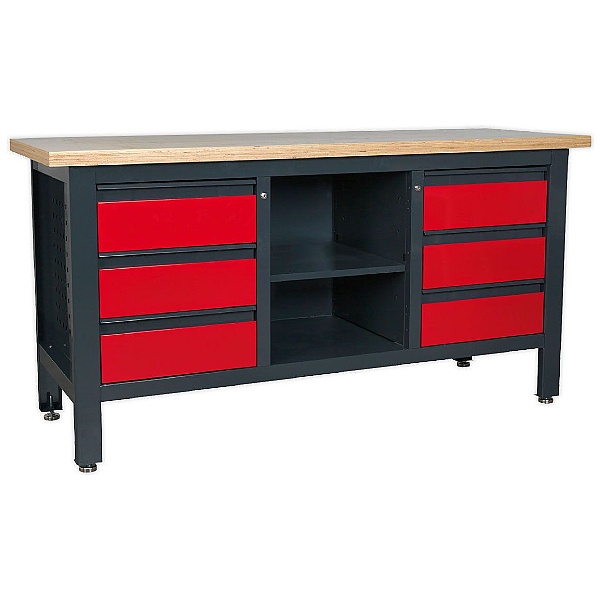 Sealey Workstation with 6 Drawers & Open Storage