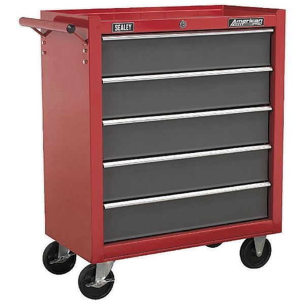 Sealey Red/Grey 5 Drawer Rollcab with Ball Bearing Slides